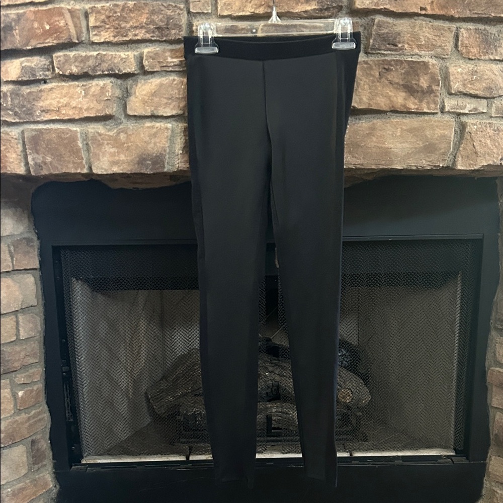 Classic Black Women's Leggings. Front is silk-like feel. XS